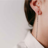 Brown Floating Diamond Chain Earrings