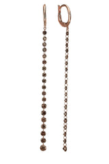 Packshot - Brown Floating Diamond Chain Earrings - Rose Gold