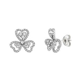 Packshot - Diamond Flower Stud Earrings whie 18K Gold