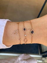 Diamond Hamsa and Evil Eye Bracelet