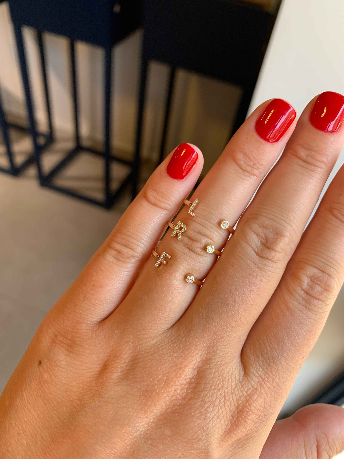 Diamond Initial Ring