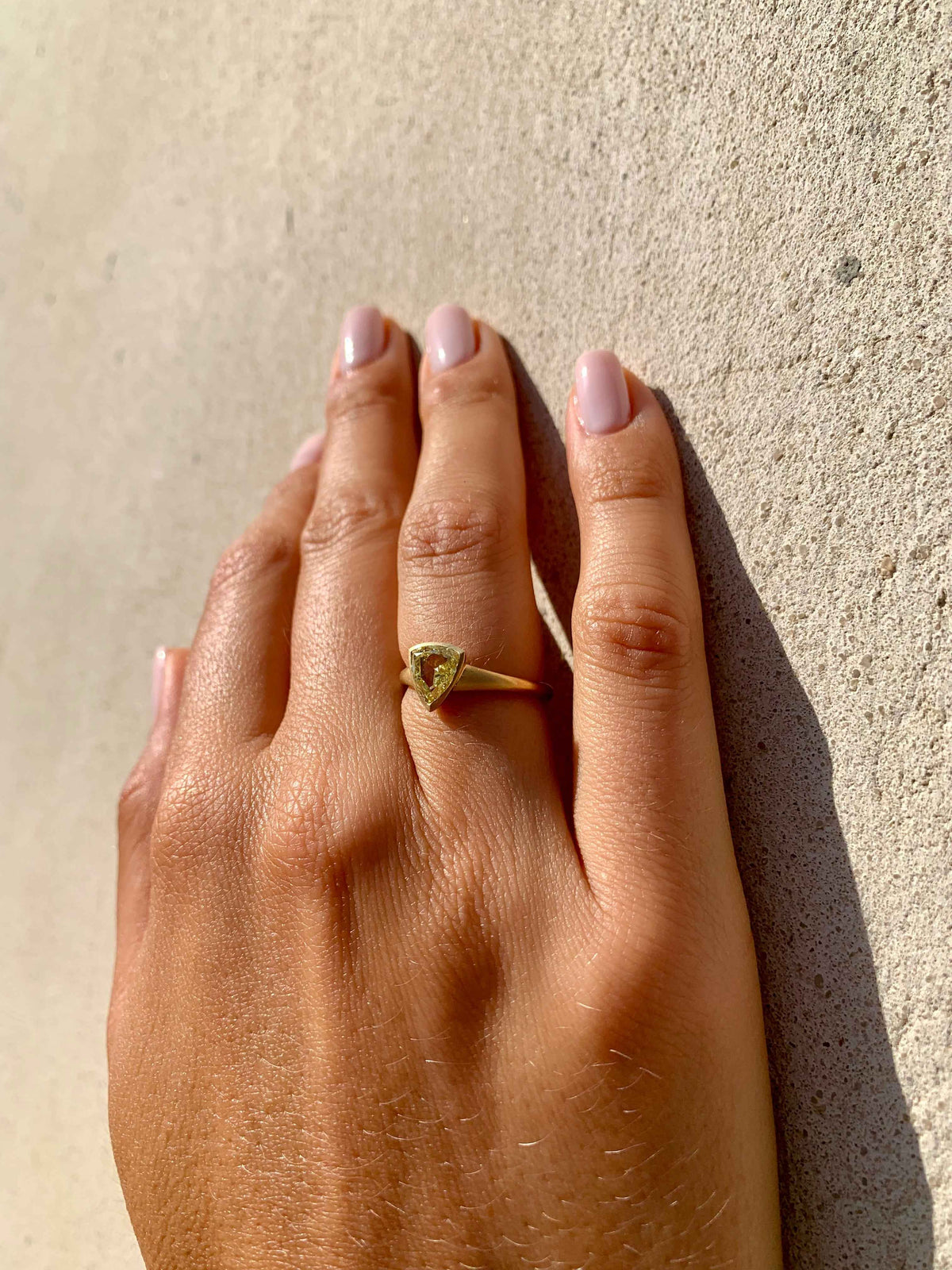Yellow Triangle Fancy Ring
