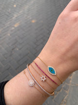Diamond Enamel Evil Eye Bracelet