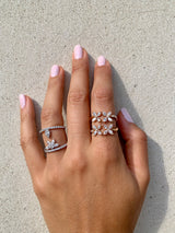 Marquise Diamond Flower Ring