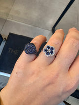 Diamond and Sapphire Flower Ring
