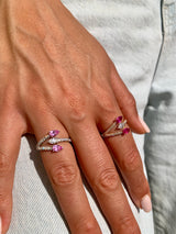 3 Pear-Shaped Rubies Ring