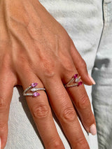 3 Pear-Shaped Rubies Ring