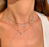 Dangling Pave Heart Necklace