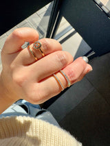 One Diamond Double Band Ring