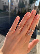 Diamond Band Illusion Ring with Floating Solitaire