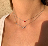 Mini Enamel Heart Necklace