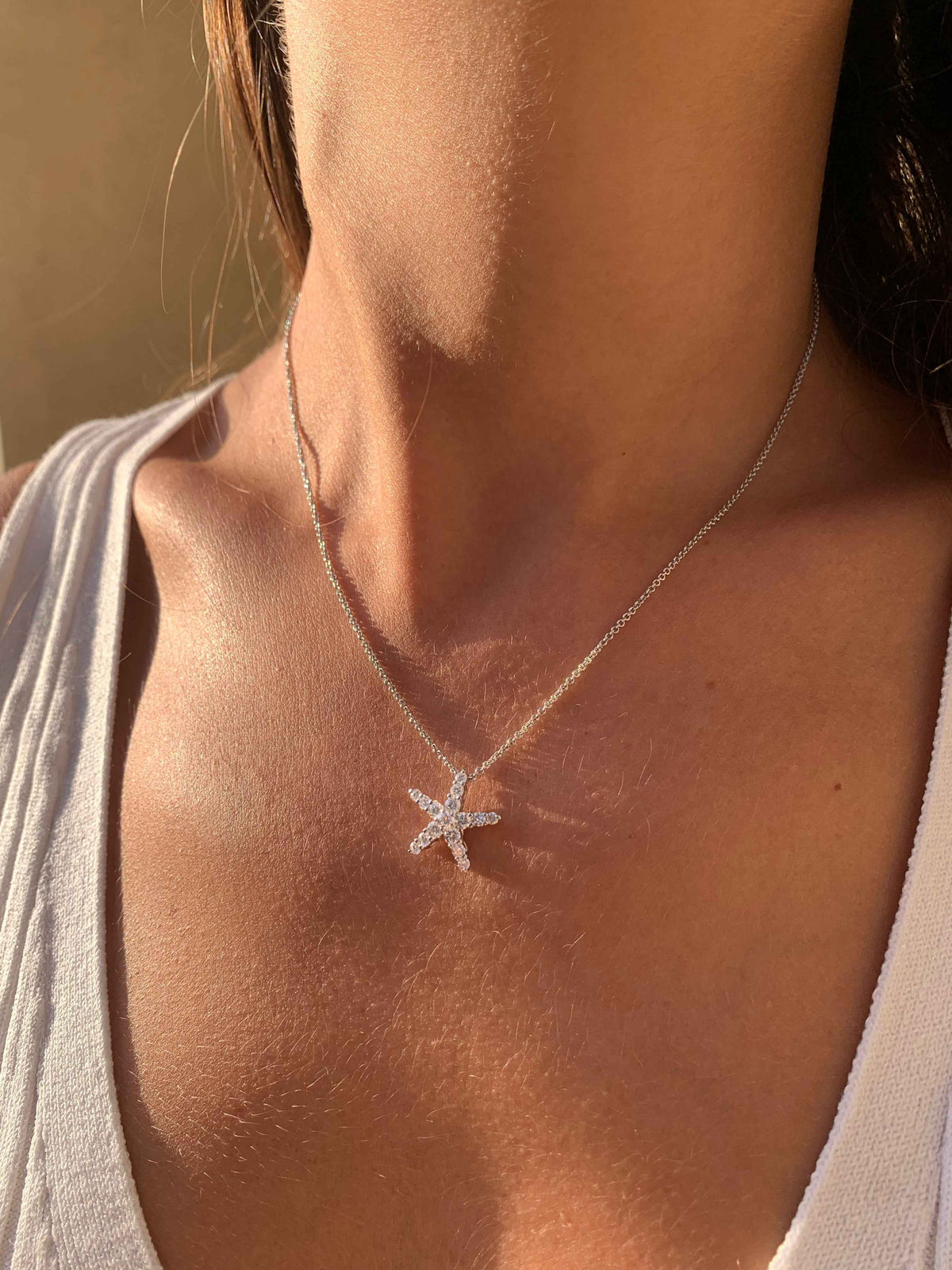 Diamond Starfish Necklace
