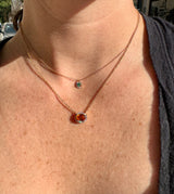 Diamond and Emerald Halo Necklace