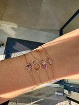 Double Heart Diamond Sapphire Bracelet