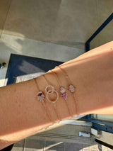 Double Heart Diamond Sapphire Bracelet