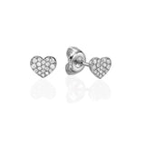 Packshot - mini Pavé Heart Stud Earrings white gold 18K