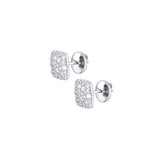 Packshot Diamond Pave Cushions Earrings white gold 18K with clasp, sideview