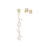 Diamond Drop Love Earrings 18K Gold