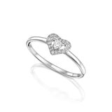 illusion heart diamond ring white gold