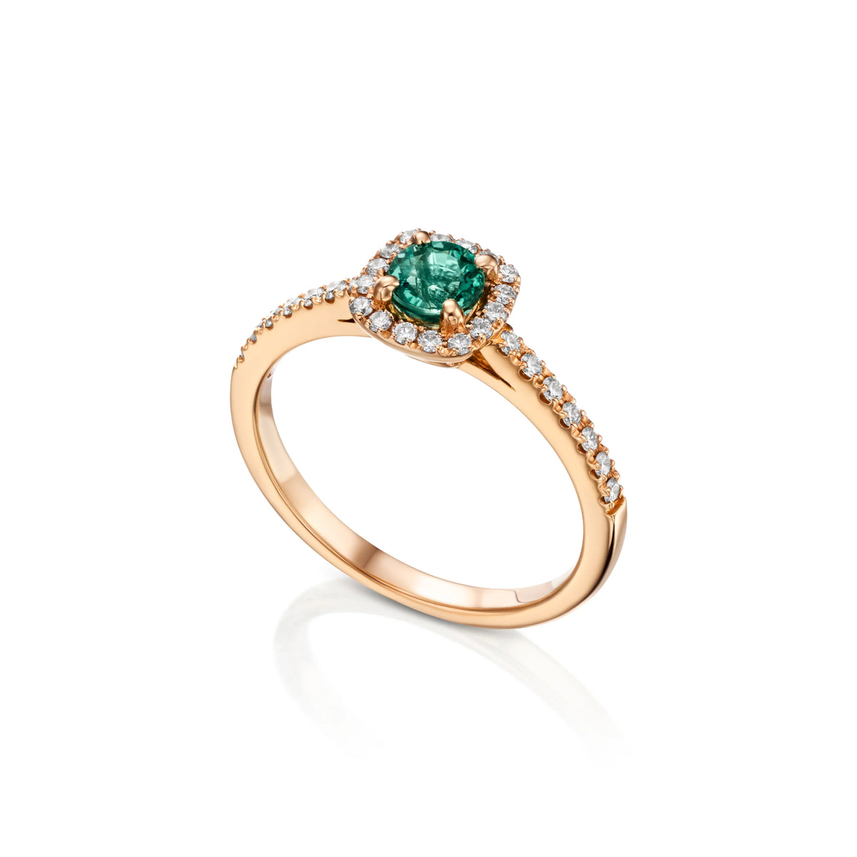 Emerald Halo Ring
