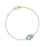 Enamel Protection Hamsa Hand 18K Gold Fine Jewelry