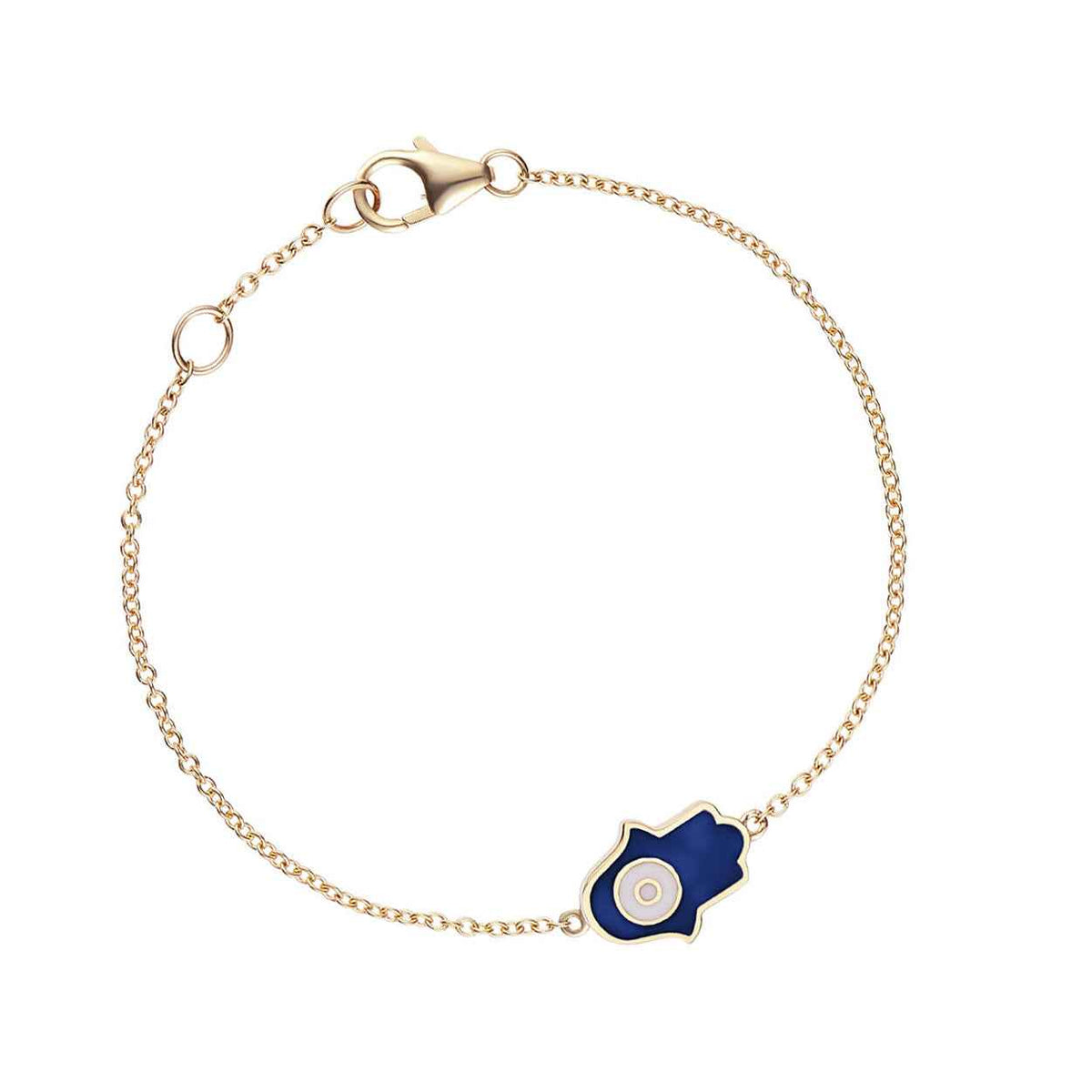 Enamel Protection Hamsa Hand 18K Gold Fine Jewelry