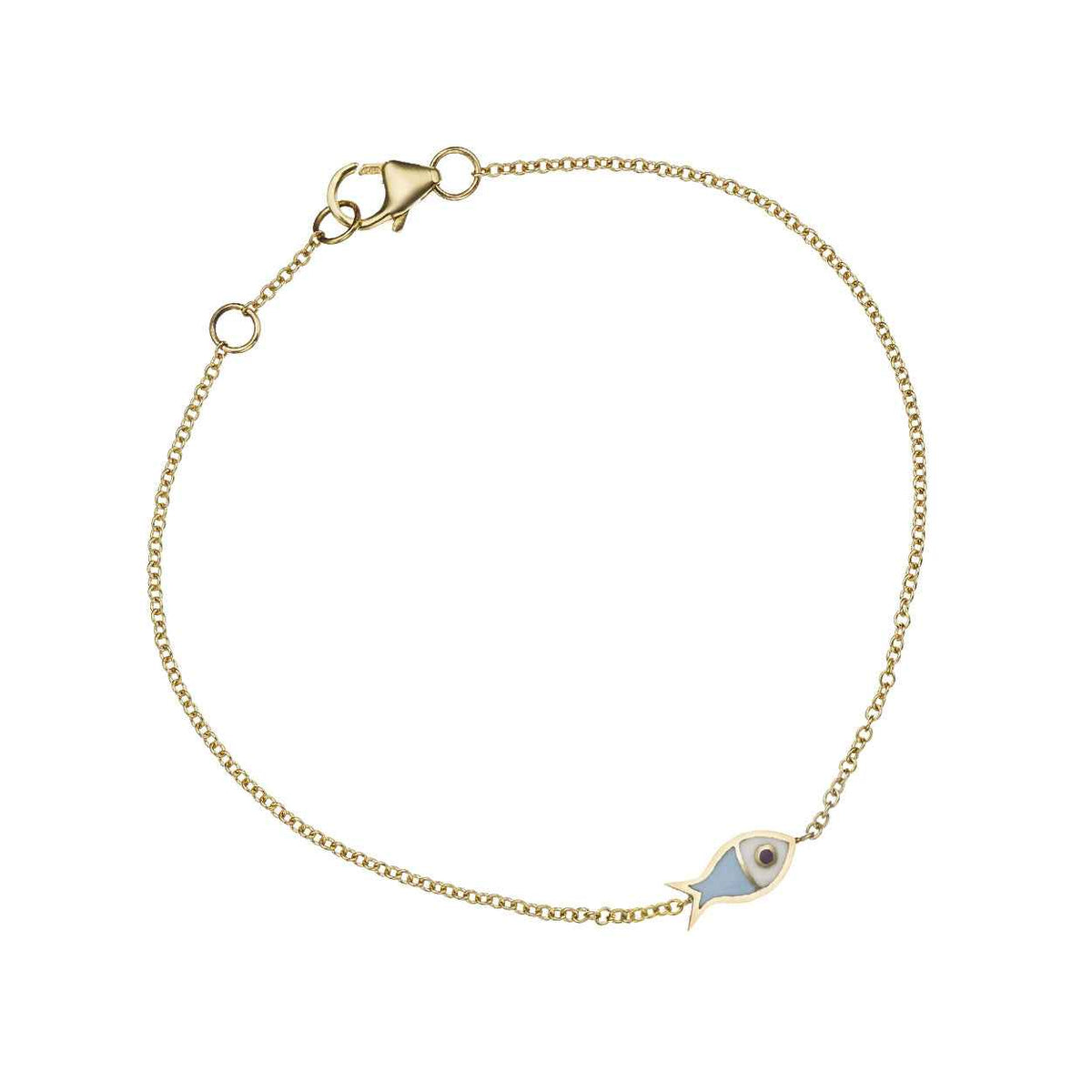 Enamel Tricolor Lucky Fish 18K Gold Fine Jewelry