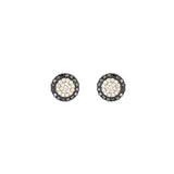 Packshot - Black and White Diamonds Round Pave Earrings 18K Gold
