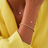4 Stones Diamond Clover Necklace 18Krose gold