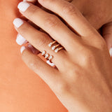 Open Cuff Diamond Ring on model