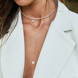 Diamond Choker With Solitaire Pear Shape Diamond