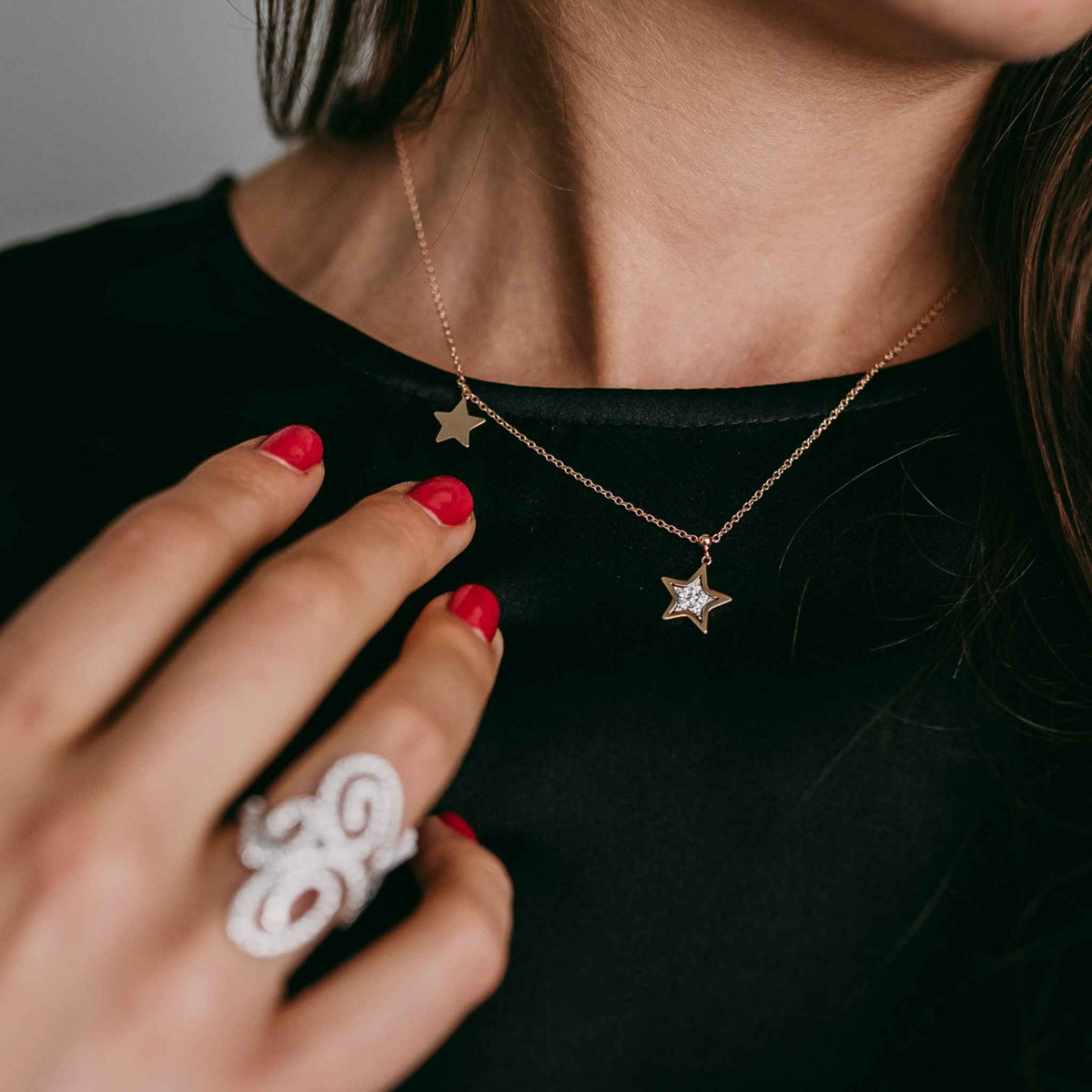 Double Star Diamond Necklace