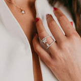 Open Lotus Diamond ring