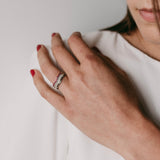 V-Shaped Ruby Stack Ring