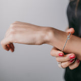 Teardrop Diamond Endcap Flexible Bangle