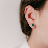 Emerald and Diamond Stud Earrings