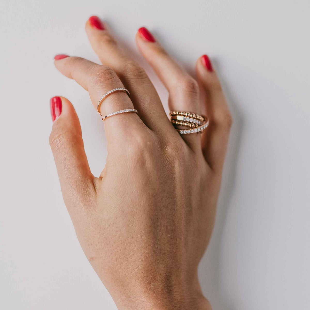 Open Double Band Diamond Ring