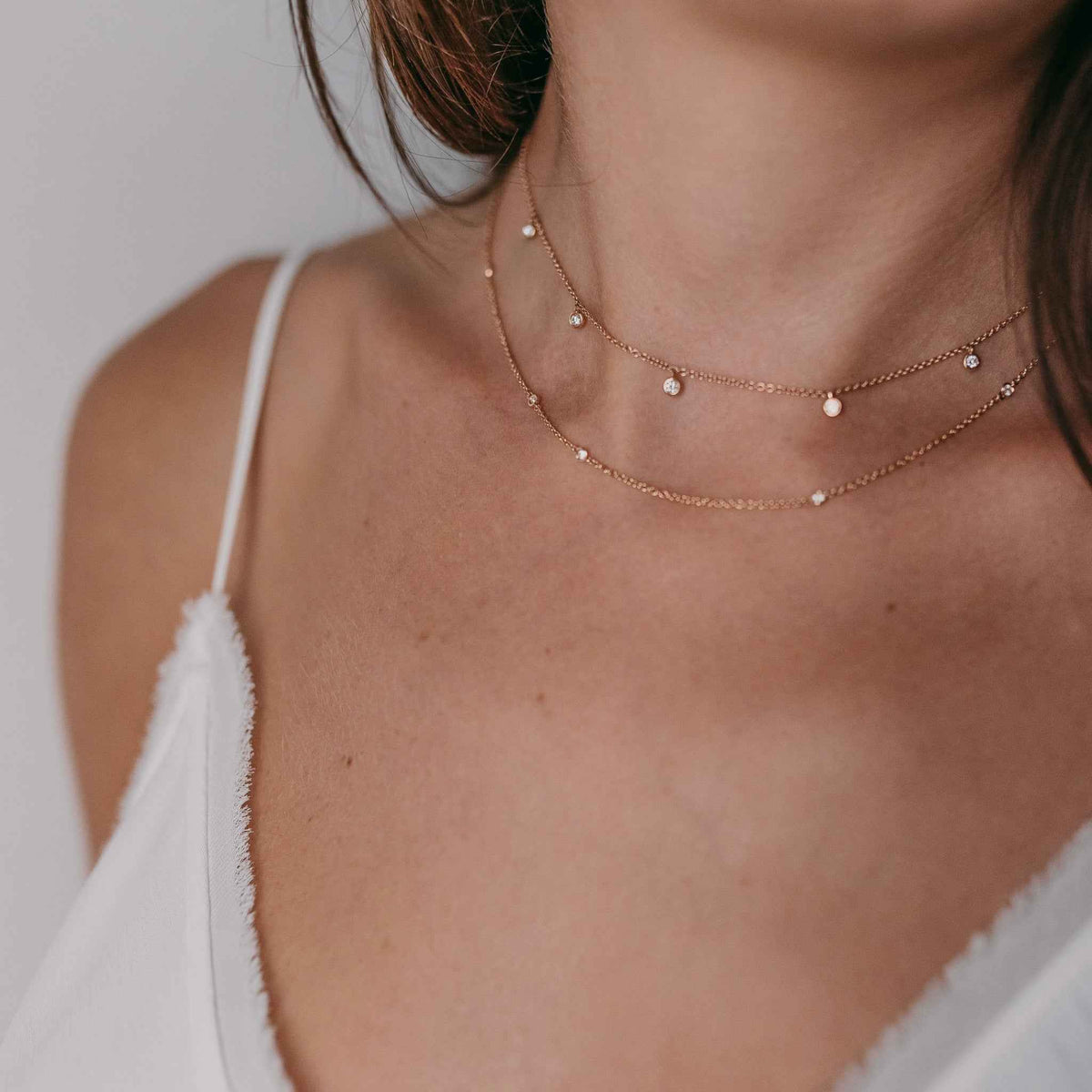 11 Diamond Bezel Station Necklace
