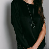 Pave Diamond Heart Necklace