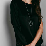 Pave Diamond Heart Necklace
