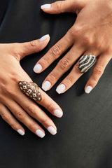 Black and White Diamonds Zebra Ring
