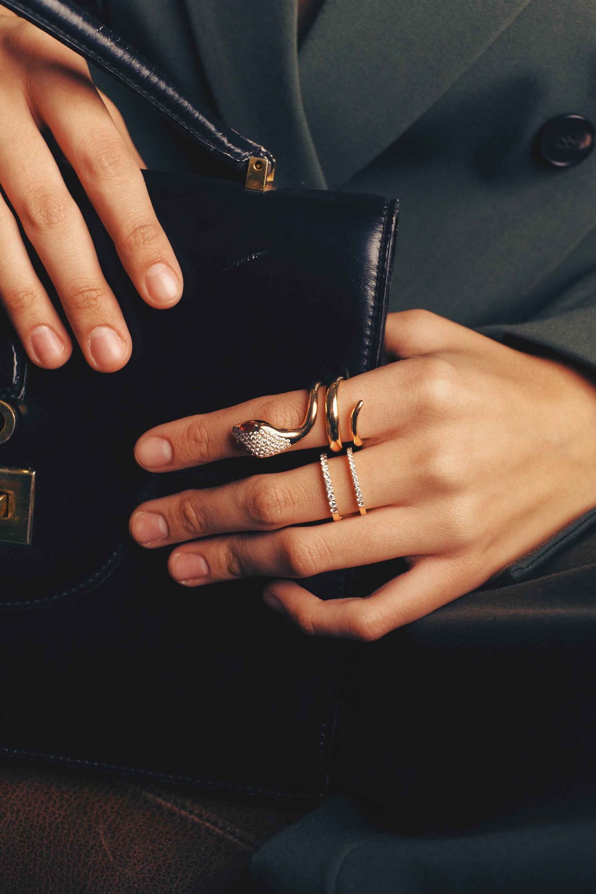 Double Band Diamond Ring