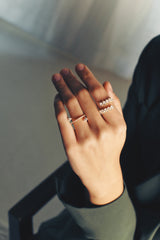 Diamond Band Pear Shape Illusion Ring