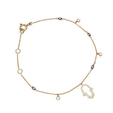Diamond and Sapphires mixed Hamsa Bracelet
