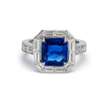 Sapphire and baguettes ring