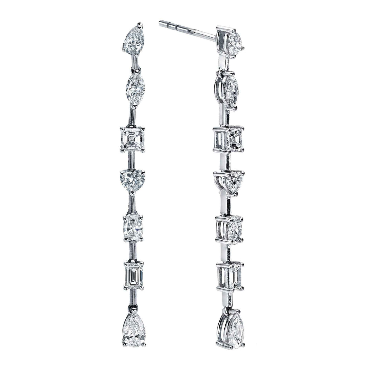 Multi shape diamond earrings
