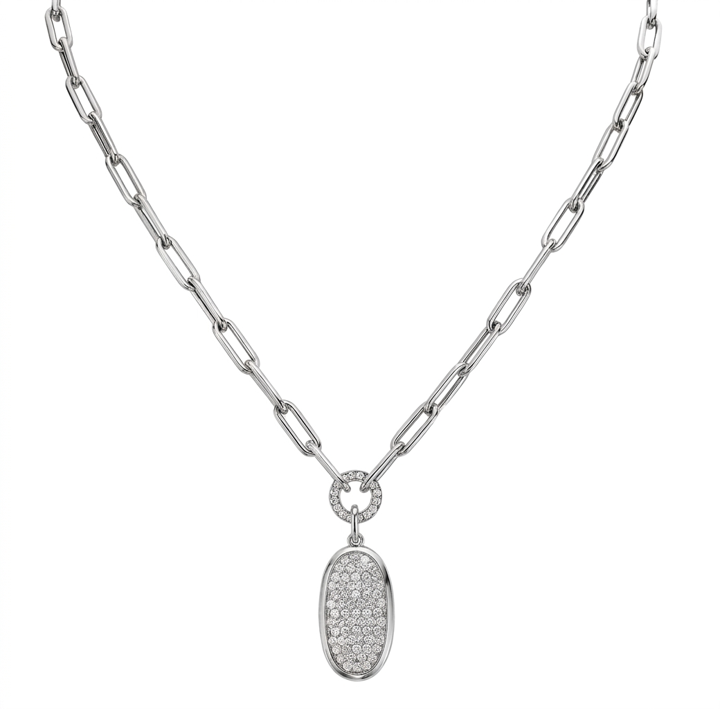 Authentic Paperclip Link Chain in Silver- 18k gold 