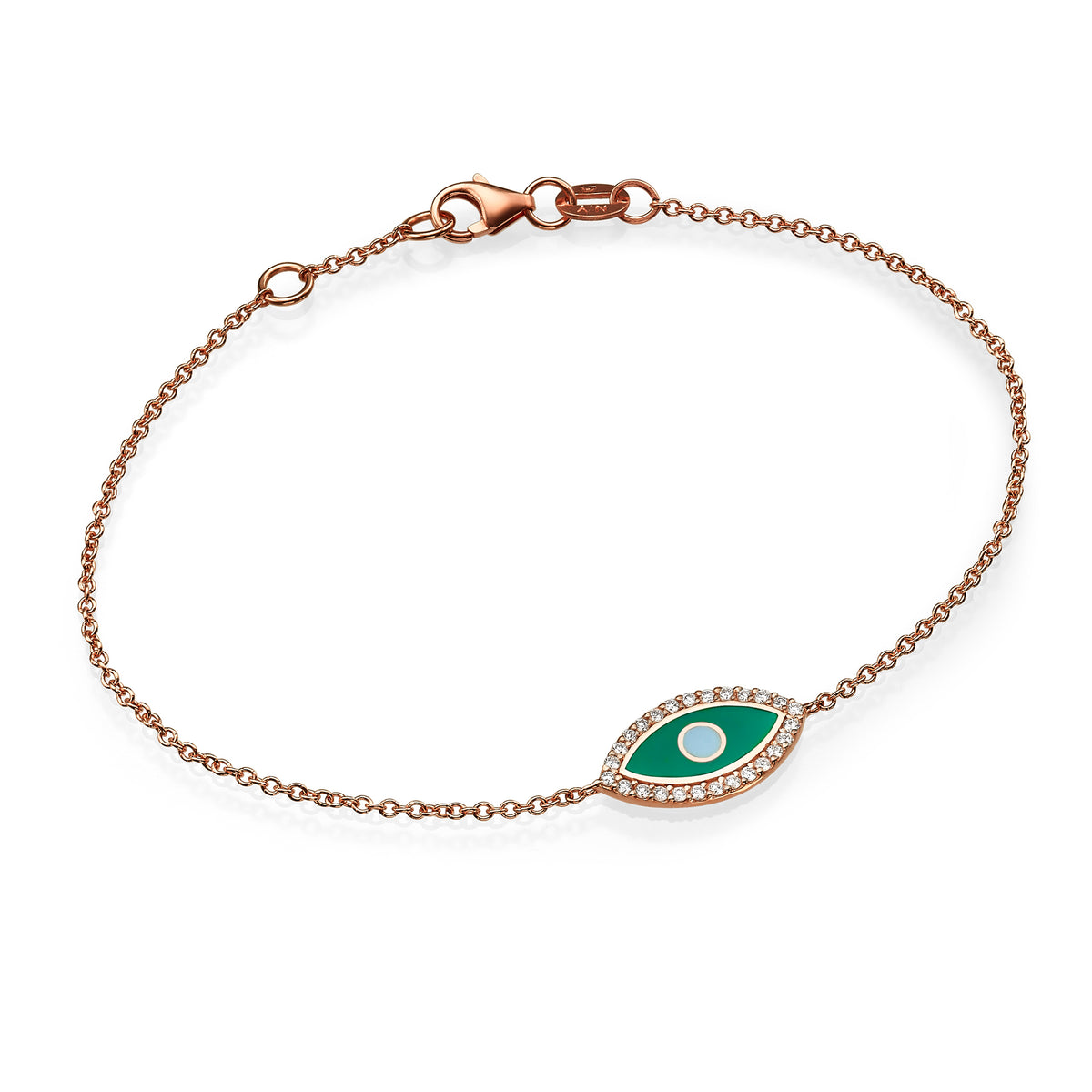 Diamond Enamel Evil Eye Bracelet