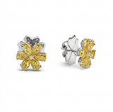 sun studs from fancy yellow pear shapes in white gold 