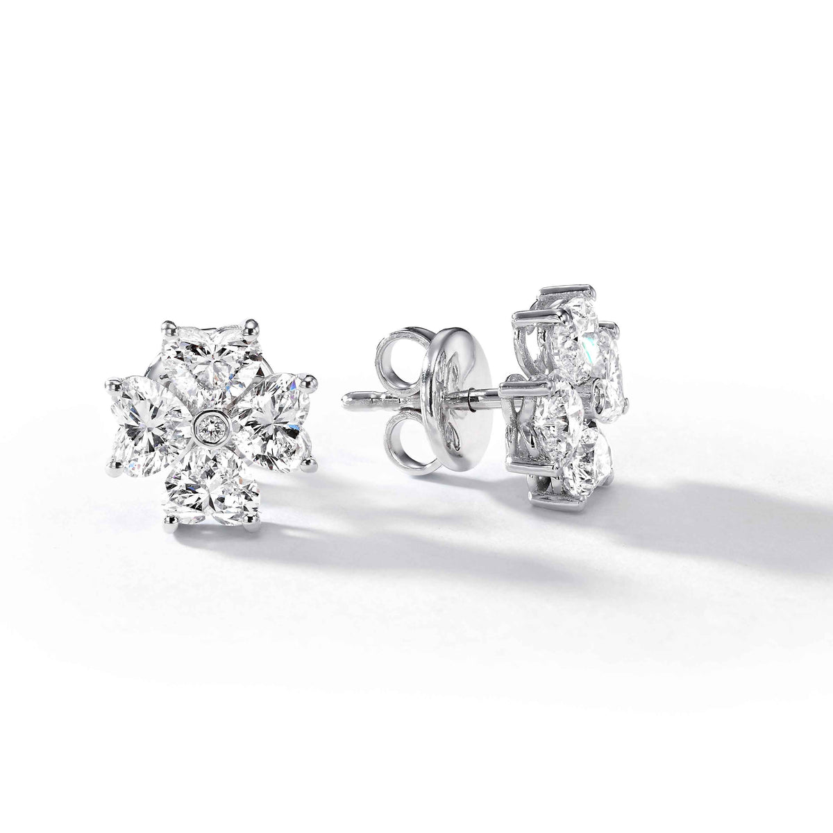 Heart Diamond clover Earrings